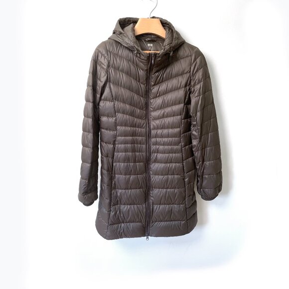 Ultra Light Down Long Coat with Hood - Picture 1 of 6